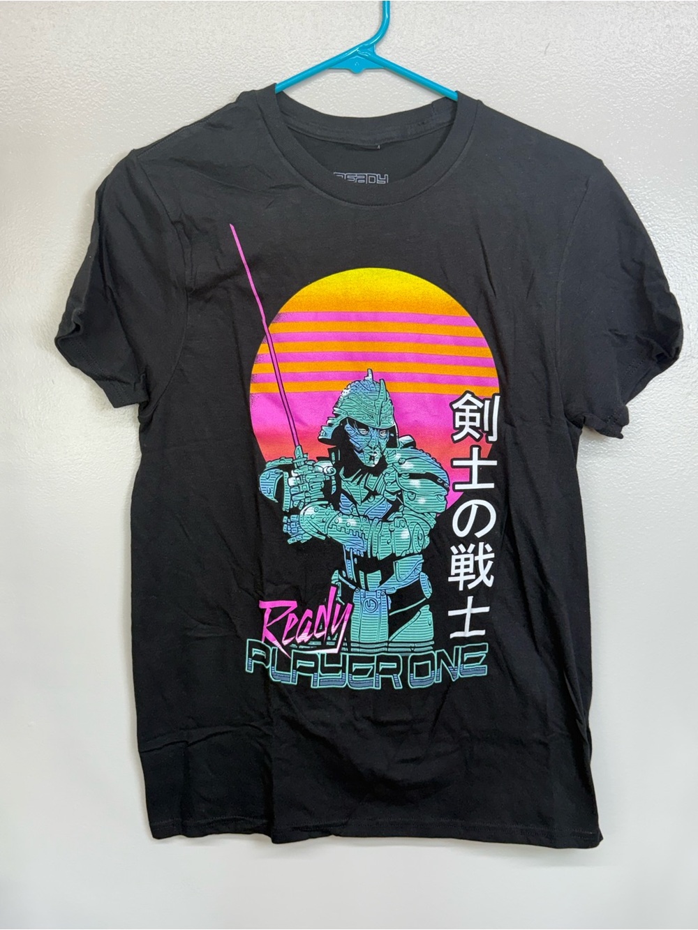 Black 'Ready Player One' Samurai Graphic Tee Small New